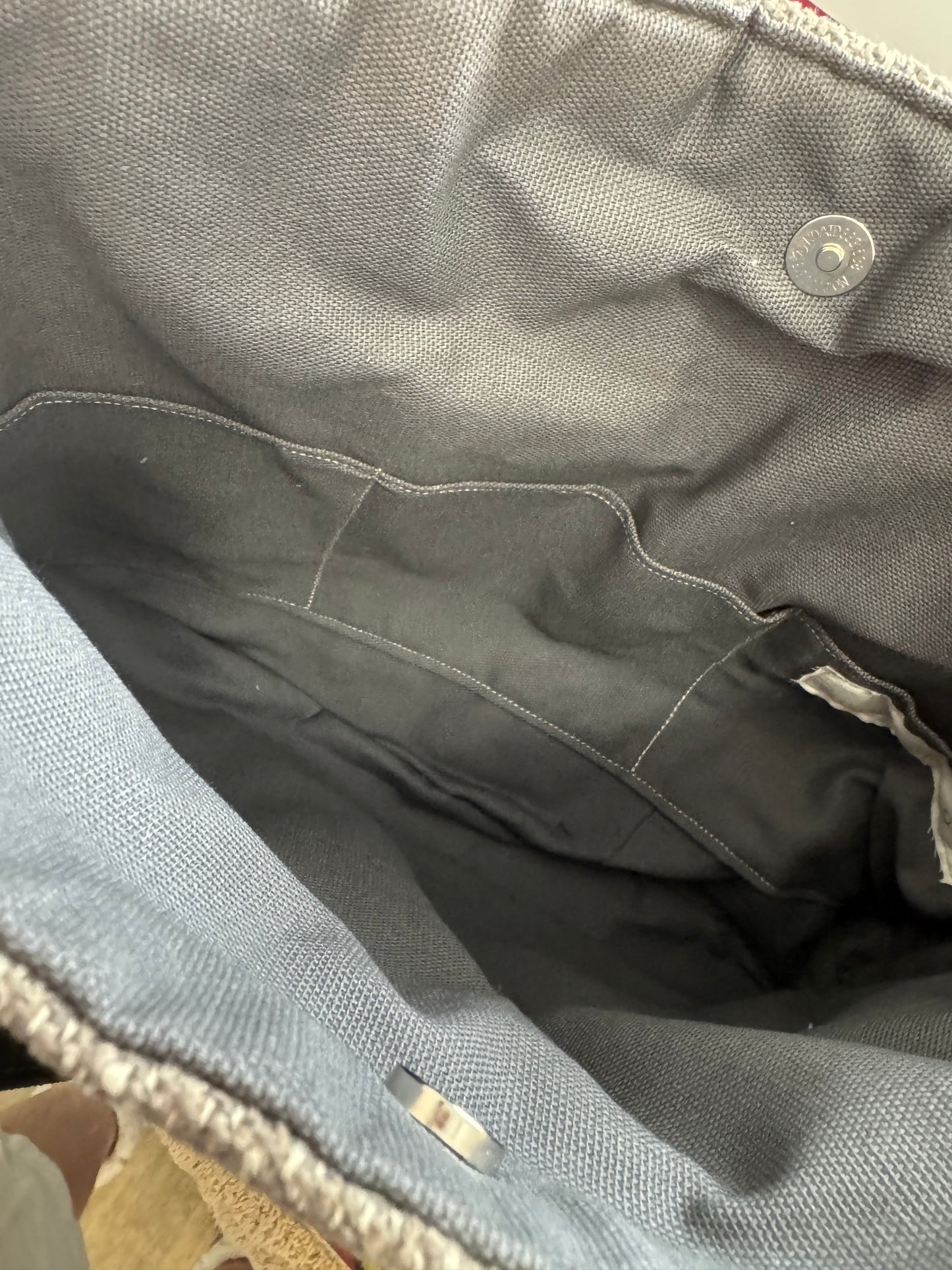 Grey and Black Tapestry Handbag Purse Tote