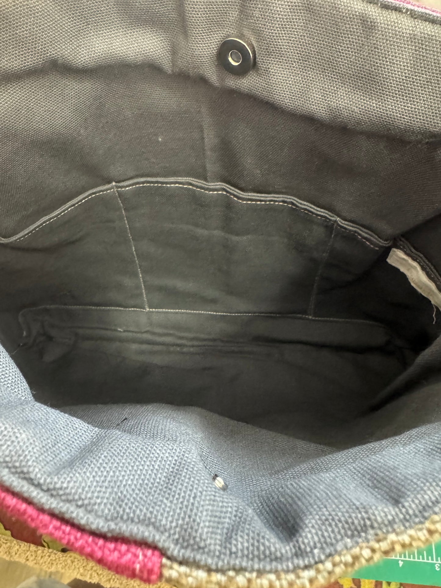 Color Blocked Pink and Greige Tote