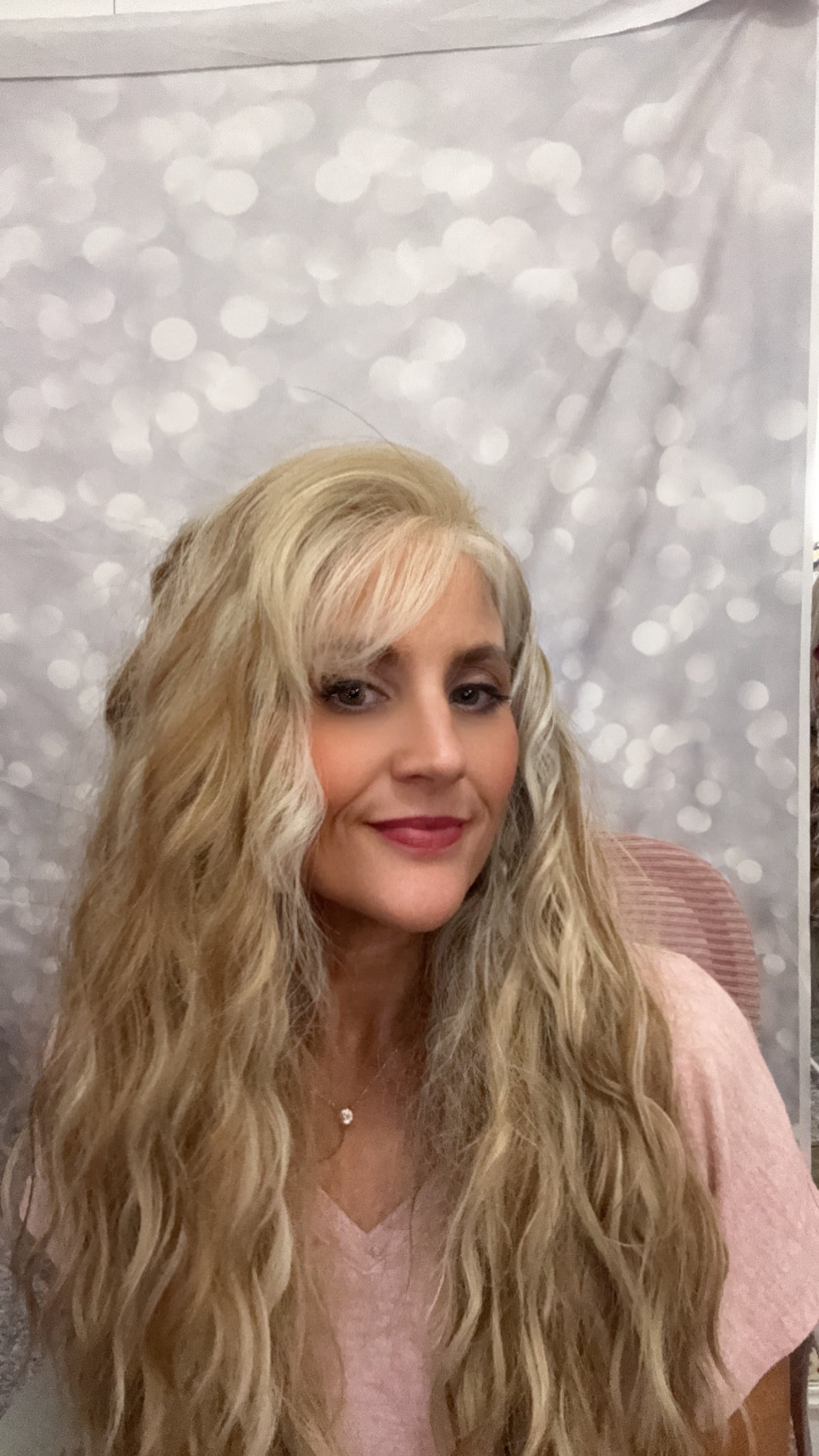 DESTASH SALE- LONG BLONDE CURLY WITH BANGS-CUSTOMIZED #4