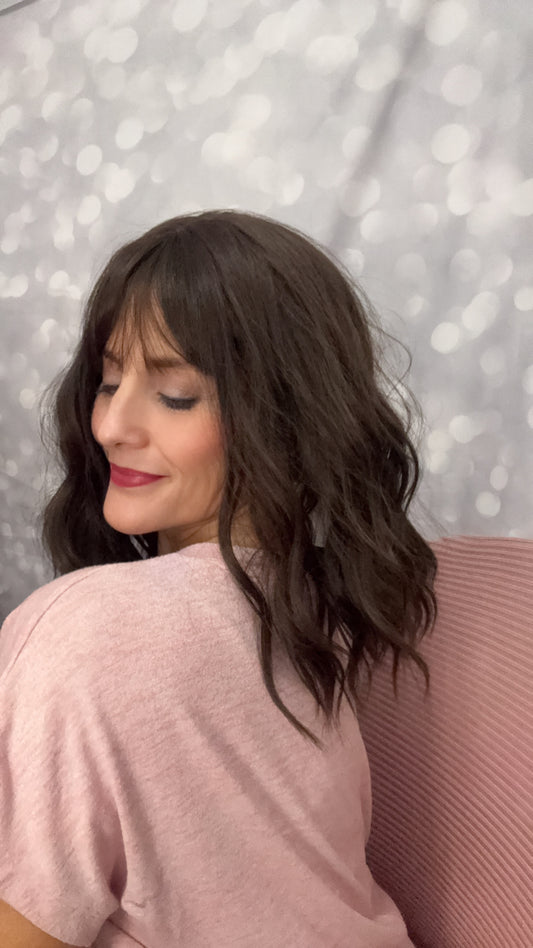 DESTASH - BRUNETTE WAVY BOB WITH BANGS #23
