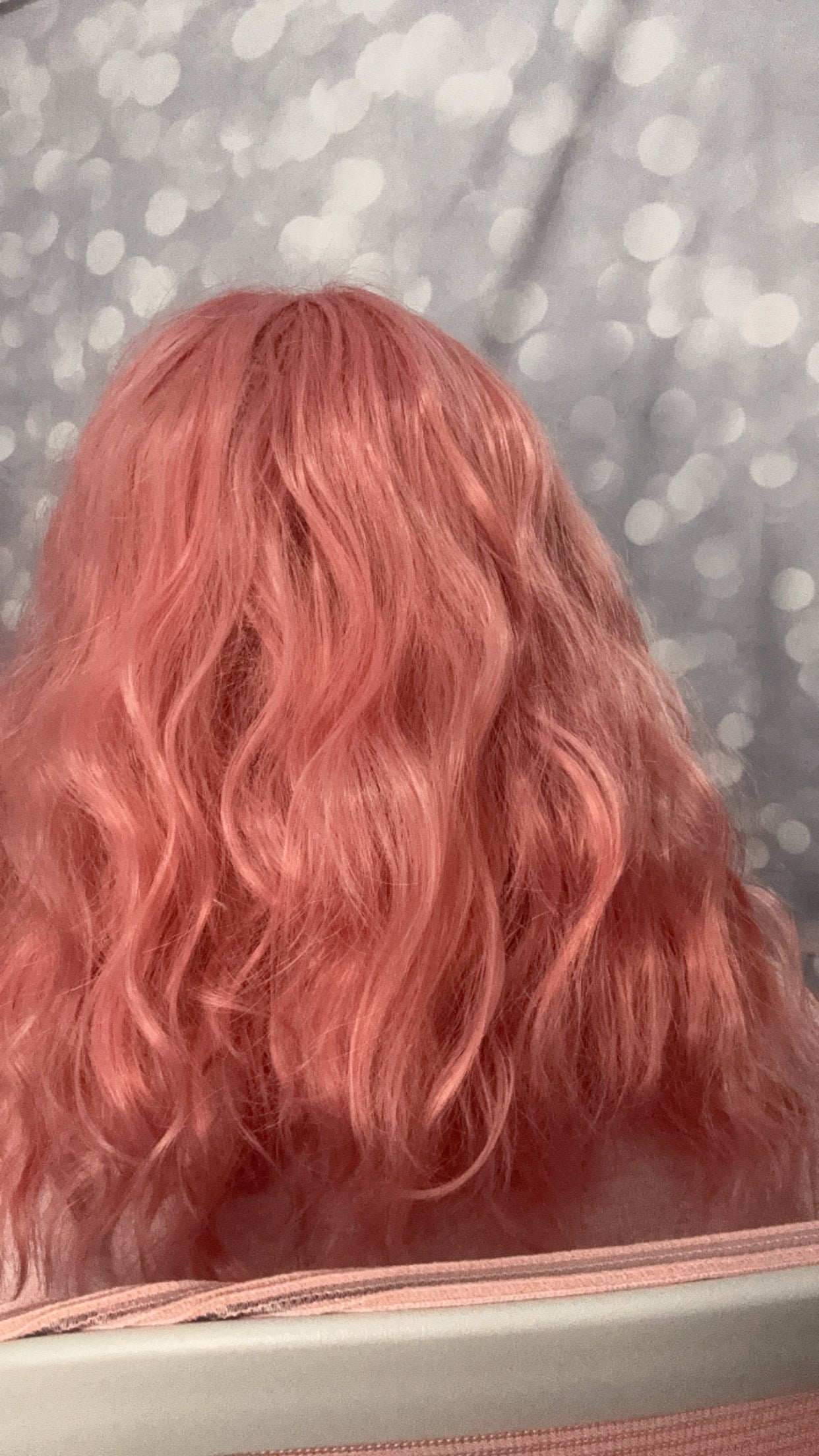 DESTASH SALE-PINK WAVY BOB WITH BANGS #28